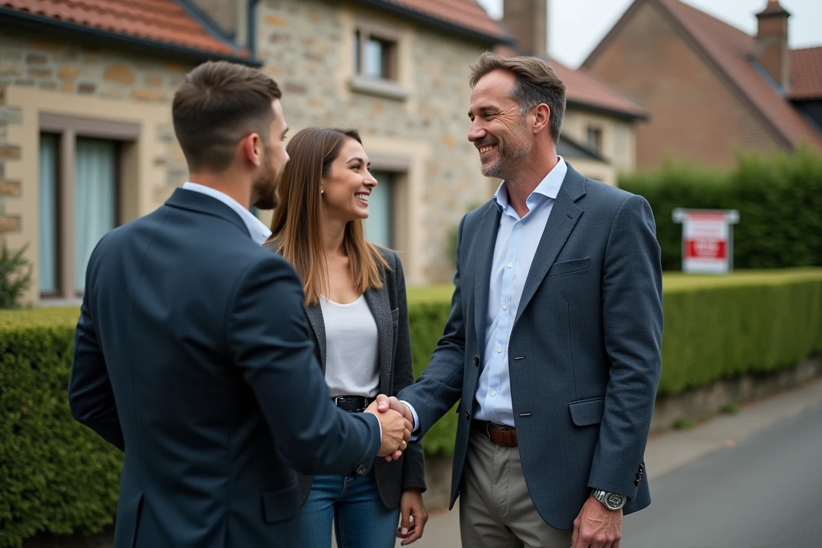 Agent immobilier serrant la main d