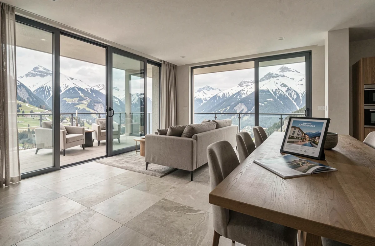 Appartement moderne de luxe à vendre en Andorre avec vue sur la montagne et terrasse panoramique