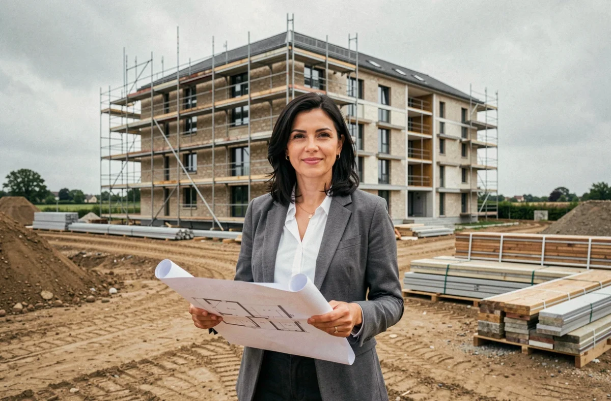 Chef de projet de Lamotte sur un chantier de construction résidentielle dans le Maine-et-Loire